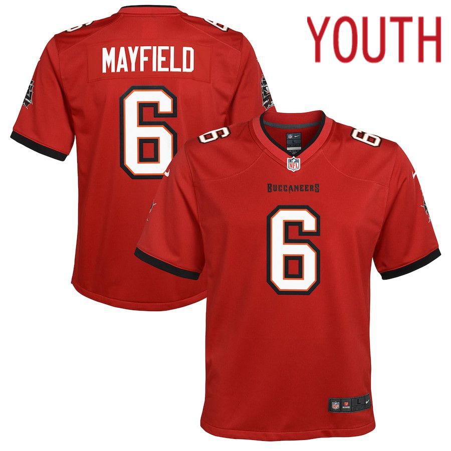 Youth Tampa Bay Buccaneers #6 Baker Mayfield Nike Red Game NFL Jersey->youth nfl jersey->Youth Jersey